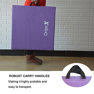 Folding Gymnastics Exercise Mat - Home Gym Mats with Carry Strap 5cm(2’’) Thick Foam Nonslip Soft PU Leather for Yoga