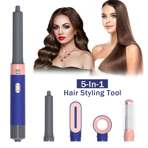 5 in 1 Hair Dryer Hot Comb Set Curling Iron with Curling Brush Professional Hair Straightener Hair Care Styling Tools Household