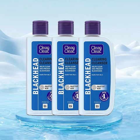 CLEAN & CLEAR® Blackhead Clearing Cleanser 200ml*3 packs, reduce and prevent Blackhead, Salicylic Acid, remove oil and dirt