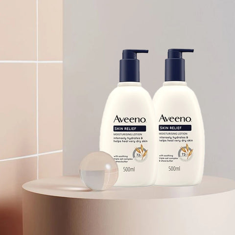 AVEENO SKIN RELIEF MOISTURISING LOTION 500ml, Soothing Triple Oat Complex & Shea Butter, For Sensitive Skin, 72h Intense Hydrati