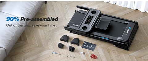 MERACH Foldable Treadmill with Incline 0.8-12km/H Walking Pad Save Space LED Display APP Heart Rate Monitoring 16.5" Wider Belt