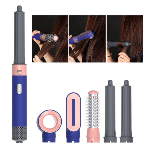 5 in 1 Hair Dryer Hot Comb Set Curling Iron with Curling Brush Professional Hair Straightener Hair Care Styling Tools Household
