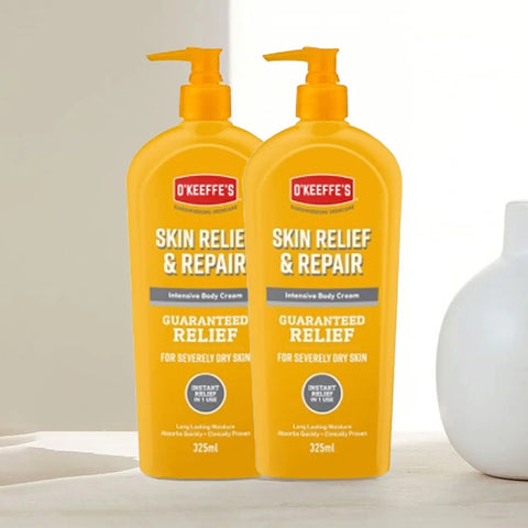 O'Keeffe's Skin Relief & Repair Body lotion 325ml*2 packs, Relief for Extremely Dry, Itchy Skin
