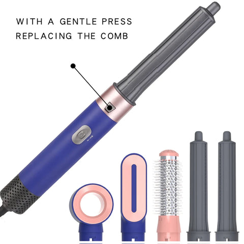 5 in 1 Hair Dryer Hot Comb Set Curling Iron with Curling Brush Professional Hair Straightener Hair Care Styling Tools Household
