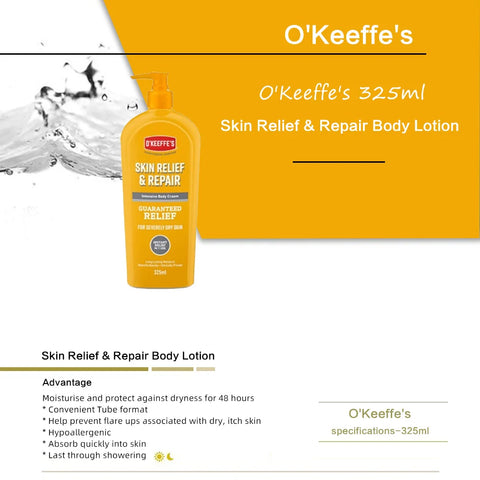 O'Keeffe's Skin Relief & Repair Body lotion 325ml*2 packs, Relief for Extremely Dry, Itchy Skin