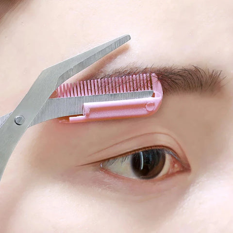 Eyebrow Trimmer Eyelash Thinning Shears Comb Shaping Eyebrow Scissors Grooming