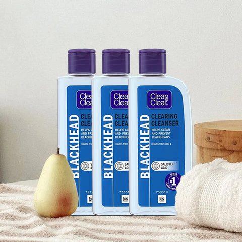CLEAN & CLEAR® Blackhead Clearing Cleanser 200ml*3 packs, reduce and prevent Blackhead, Salicylic Acid, remove oil and dirt