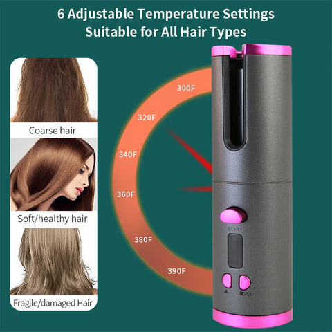 Automatic Curling Iron Portable Wireless Anion Ceramic Hair Curler Fast Heating Fashion Styling Tools Travel Hair Curler Comb