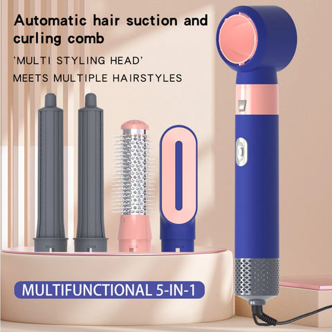 5 in 1 Hair Dryer Hot Comb Set Curling Iron with Curling Brush Professional Hair Straightener Hair Care Styling Tools Household