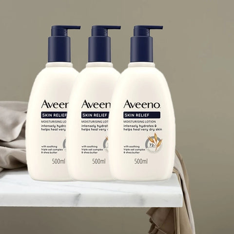 AVEENO SKIN RELIEF MOISTURISING LOTION 500ml, Soothing Triple Oat Complex & Shea Butter, For Sensitive Skin, 72h Intense Hydrati