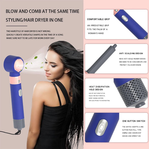 5 in 1 Hair Dryer Hot Comb Set Curling Iron with Curling Brush Professional Hair Straightener Hair Care Styling Tools Household
