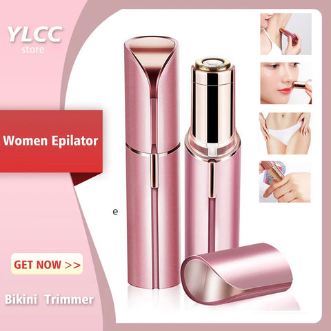 Electric Eyebrow Trimmer Mini Eye Brow Epilator Facial Lipstick Shape Hair Removal Portable Women Painless Razor Shaver Tool T