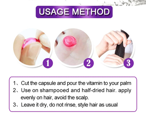 Sevich 3PCS/SET Hair Vitamin Keratin Capsule Set Repair Damaged Hair Serum for Dry Hair Nourishing Anti Hair Loss Moroccan Serum