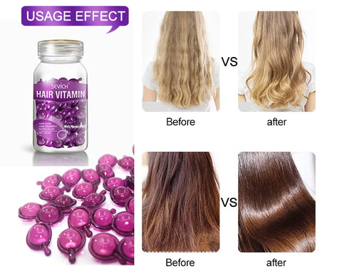 Sevich 3PCS/SET Hair Vitamin Keratin Capsule Set Repair Damaged Hair Serum for Dry Hair Nourishing Anti Hair Loss Moroccan Serum