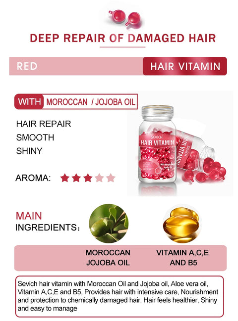 Sevich 3PCS/SET Hair Vitamin Keratin Capsule Set Repair Damaged Hair Serum for Dry Hair Nourishing Anti Hair Loss Moroccan Serum