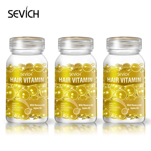 Sevich 3PCS/SET Hair Vitamin Keratin Capsule Set Repair Damaged Hair Serum for Dry Hair Nourishing Anti Hair Loss Moroccan Serum