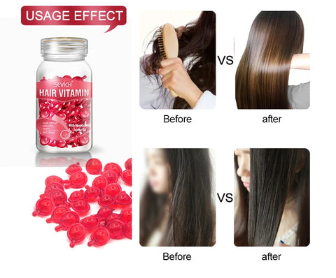 Sevich 3PCS/SET Hair Vitamin Keratin Capsule Set Repair Damaged Hair Serum for Dry Hair Nourishing Anti Hair Loss Moroccan Serum