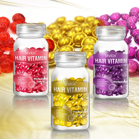 Sevich 3PCS/SET Hair Vitamin Keratin Capsule Set Repair Damaged Hair Serum for Dry Hair Nourishing Anti Hair Loss Moroccan Serum