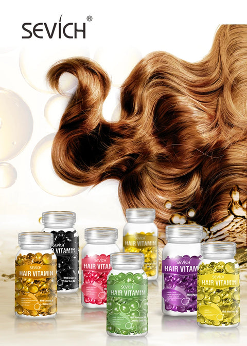Sevich 3PCS/SET Hair Vitamin Keratin Capsule Set Repair Damaged Hair Serum for Dry Hair Nourishing Anti Hair Loss Moroccan Serum