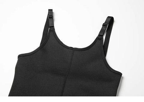 Women's Waist Trainer Sauna Sweat Vest Corset Body Shaper Neoprene Shapewear Gym Workout Tank Top Black Slimming Top with Zipper