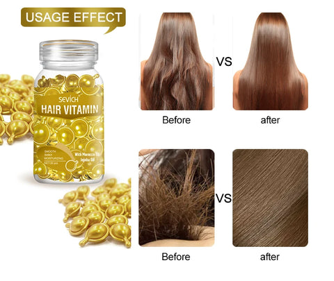 Sevich 3PCS/SET Hair Vitamin Keratin Capsule Set Repair Damaged Hair Serum for Dry Hair Nourishing Anti Hair Loss Moroccan Serum