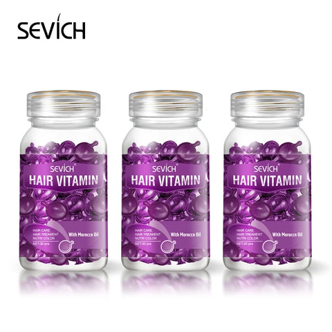 Sevich 3PCS/SET Hair Vitamin Keratin Capsule Set Repair Damaged Hair Serum for Dry Hair Nourishing Anti Hair Loss Moroccan Serum