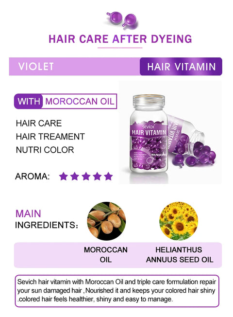 Sevich 3PCS/SET Hair Vitamin Keratin Capsule Set Repair Damaged Hair Serum for Dry Hair Nourishing Anti Hair Loss Moroccan Serum