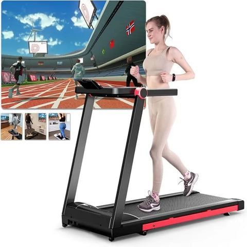 Deerrun MAX 158KG Incline Treadmill APP Control 16.53 X 44.09 Running Area 3 HP Folding Treadmill for Home