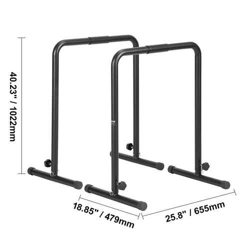 VEVOR Dip Bar 440/500lbs Capacity Heave Duty Dip Stand Station with Adjustable Height Fitness Workout Dip Bar Station Stabilizer