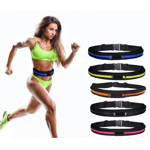 Waist Pack Double Pocket Waterproof Phone Belt Nylon Casual Small Bag Traveling Running Cycling Hiking Sport Traveling Shopping