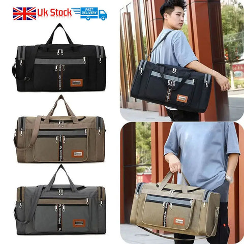 Mens Extra Large Big Sports Gym Holdall Travel Work Cabin Barrel Bag