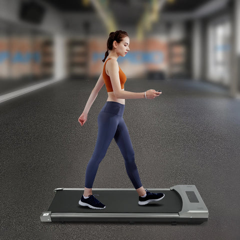 220V Electric Under Desk Treadmill, 0.65-2hp Remote Control Walking Running Pad Machine for Home Gym Fitness 0.62-3.73mph Speed