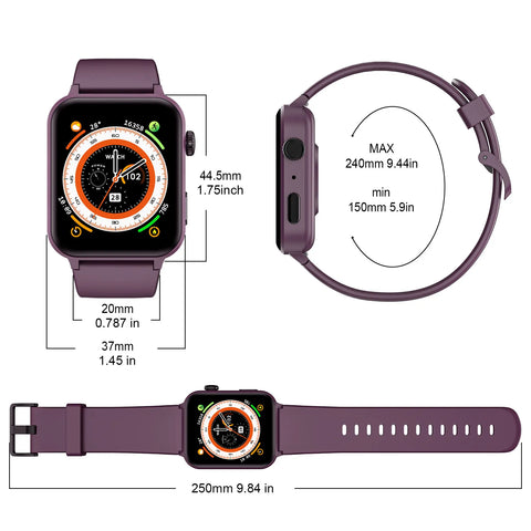 Baolubao Smartwatch 1.83 inch HD Display 300mAh Fitness Tracker Bluetooth Receive and make calls Sports Watch Pedometer