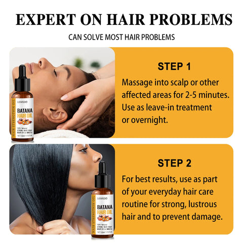 Batana Oil 100% Pure African Hair Growth Oil Batana Hair Growth Mask Butter Anti Hair Loss Break Black Hair Regrowth Treatment
