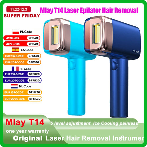 MLAY T14 Laser Hair Removal Permanent Malay IPL Epilator Ice Cool Painless Depilador a Laser 500000 Flashes Face Body Epilator
