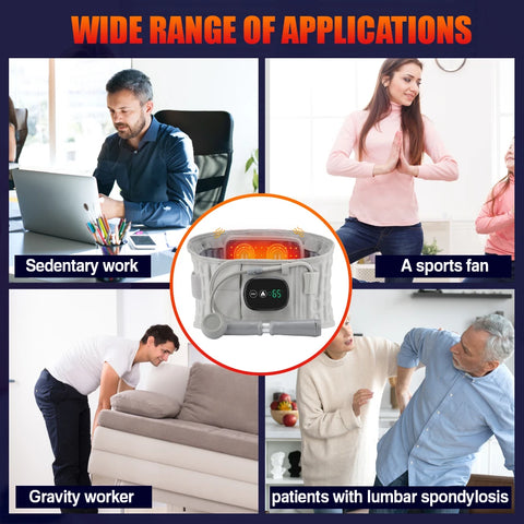 Inflatable Waist Belt Lumbar Decompression Protector Back Brace Heated Vibration Massage Waist Airbag Support Posture Correction