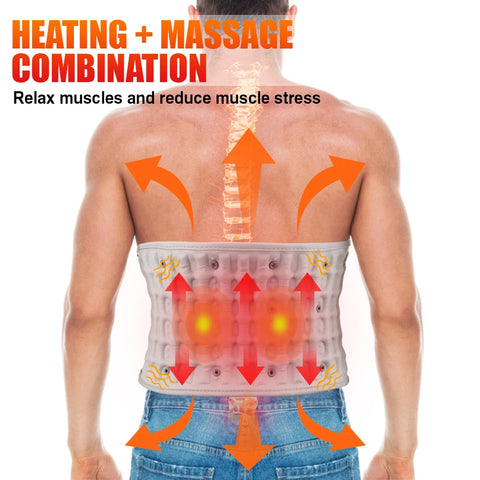 Inflatable Waist Belt Lumbar Decompression Protector Back Brace Heated Vibration Massage Waist Airbag Support Posture Correction