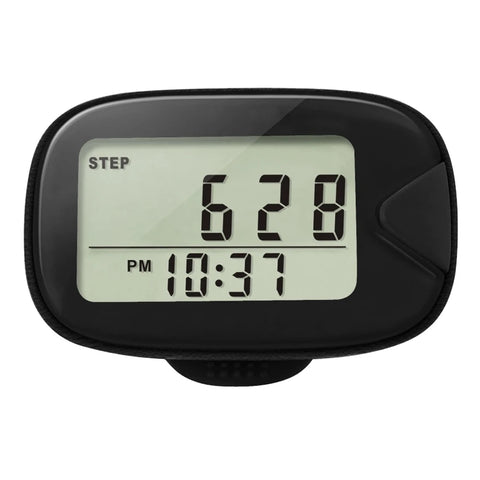 Walking Pedometer Clip On Step Counter LCD Display Accurate Step Tracker Multi-Function Electronic Pedometer for Walking Running