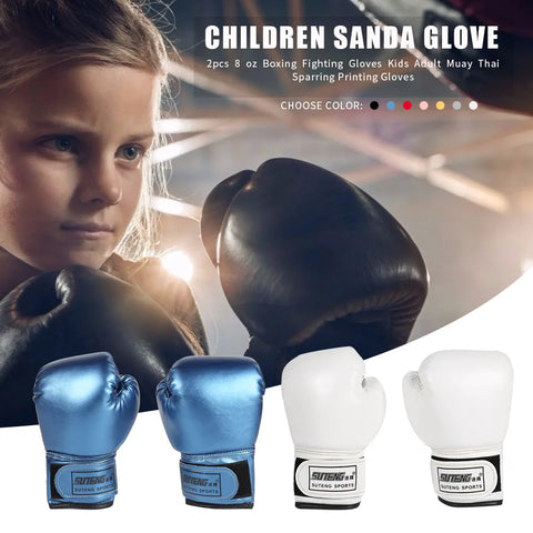 Kids Boxing Gloves Muay Thai Glove PU Leather Fitness Boxing Mittens Children Kickboxing Punching Training Hand Protector