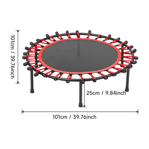 【Breeins】Silent Mini Trampoline Fitness Trampoline Bungee Rebounder Jumping Cardio Trainer Workout for Adults