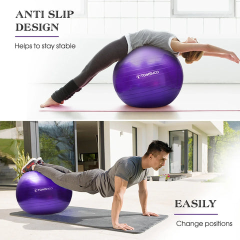 Antiburst Yoga Ball Thickened Stability Balance Ball Pilate Barre Physical Fitness Gym Ball 45CM/ 55CM/ 65CM/ 75CM Gift Air Pump