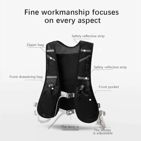 Breathable Hydration Running Vest Lightweight Cycling Riding Climbing Bag Trail Running Backpack Multifunction Marathon Backpack