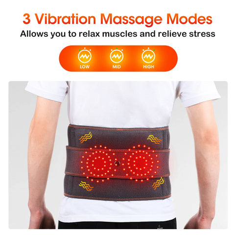 Inflatable Waist Belt Lumbar Decompression Protector Back Brace Heated Vibration Massage Waist Airbag Support Posture Correction