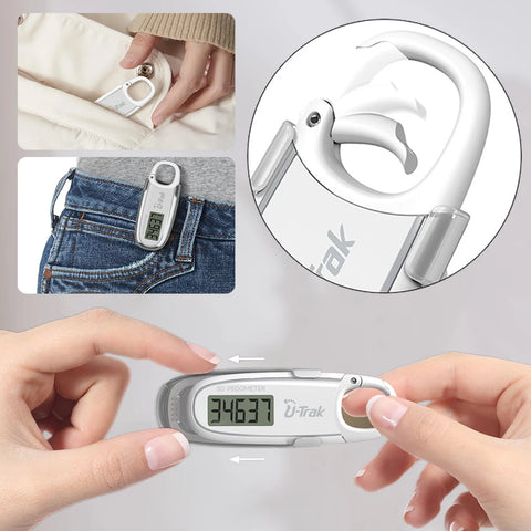 Large Screen 3D Pedometer Step Counter with Carabiner Compact Mini Step Counter Walking 3D Digital Pedometer For Exercise