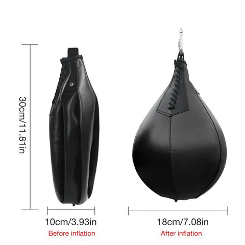 Boxing Speed Bag PU Leather Hanging Punching Ball Swivel Workout Speedball Kicking Platform Equipment MMA Training Speedball
