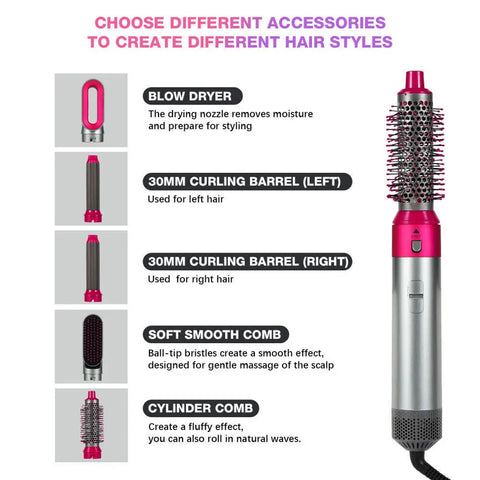 5 In 1 Hair Dryer Professional High-Speed Curling lron Hot Air Comb Set For Dyson Airwrap Straightener Styling Tool