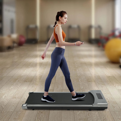 220V Electric Under Desk Treadmill, 0.65-2hp Remote Control Walking Running Pad Machine for Home Gym Fitness 0.62-3.73mph Speed