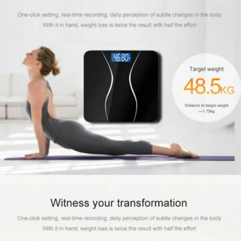 Digital Bathroom Scales 180KG Body Weight Weighing Scale LCD Electronic Black