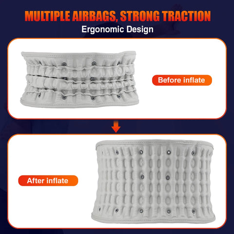 Inflatable Waist Belt Lumbar Decompression Protector Back Brace Heated Vibration Massage Waist Airbag Support Posture Correction