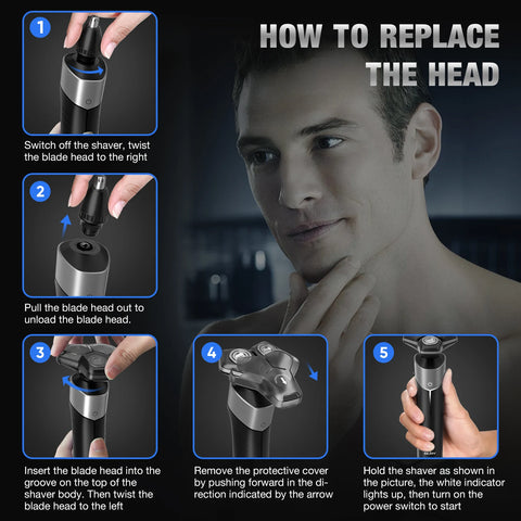 Sejoy KNIGHT Men's Electric Shaver kit Rechargeable Multi-functional Electric Hair Trimmer Razor Nose Trimmer Beard Hair Clipper